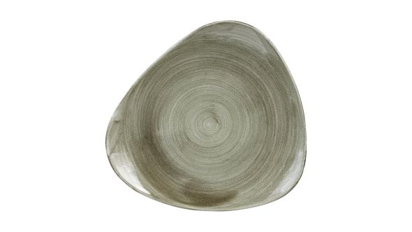 Churchill Stonecast Patina Antique Round Triangle Plates Green 311mm (6 Pack) PABGTR121