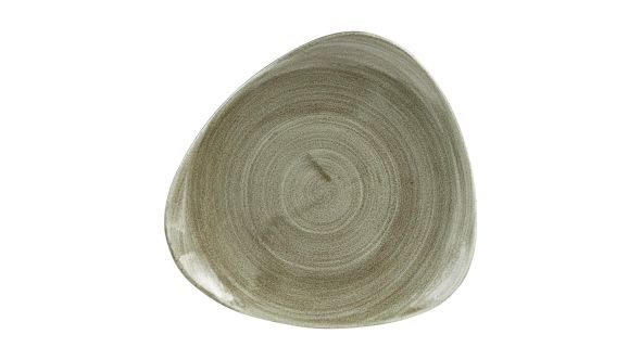 Churchill Stonecast Patina Antique Round Triangle Plates Green 229mm (12 Pack) PABGTR9 1