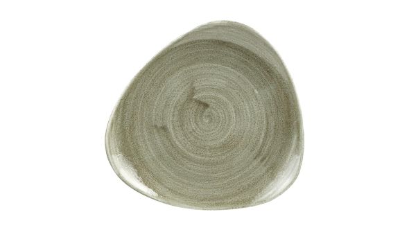 Churchill Stonecast Patina Antique Triangle Plates Green 192mm (12 Pack) PABGTR7 1
