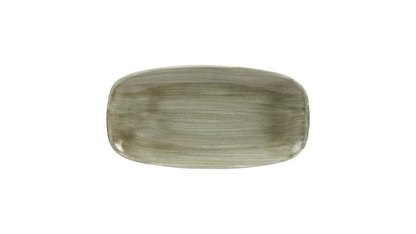 Churchill Stonecast Patina Antique Rectangular Plates Green 298mm (12 Pack) PABGXO111
