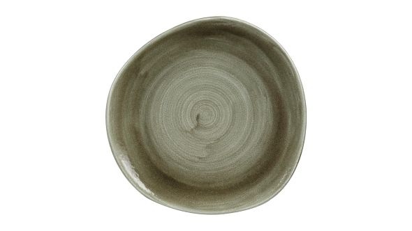 Churchill Stonecast Patina Antique Organic Round Plates Green 286mm (12 Pack) PABGOG111