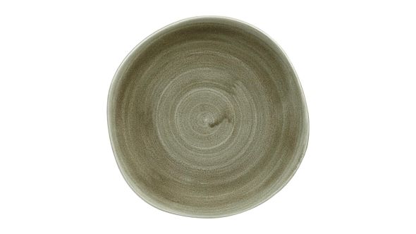 Churchill Stonecast Patina Antique Organic Round Plates Green 264mm (12 Pack) PABGOG101