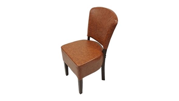 Everyday Hanoi Dining Chairs In Dark Walnut with Bison Vinyl Tan (2 Pack) HP753