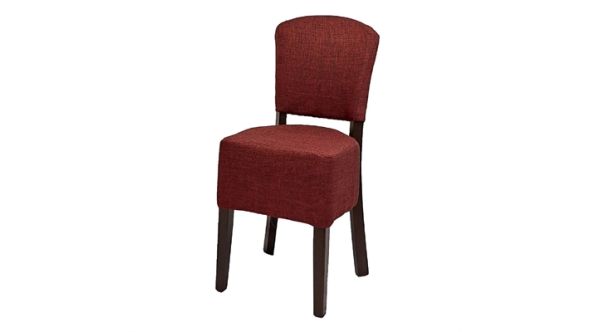 Everyday Hanoi Dining Chairs In Dark Walnut with Shetland Scarlet Seatpad (2 Pack) HP759