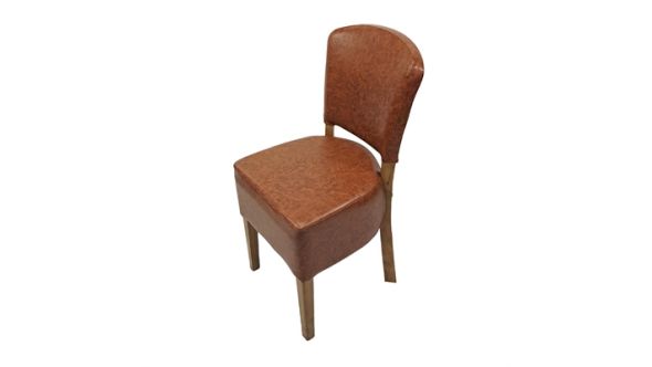 Everyday Hanoi Dining Chairs In Weathered Oak with Bison Vinyl Tan (2 Pack) HP760
