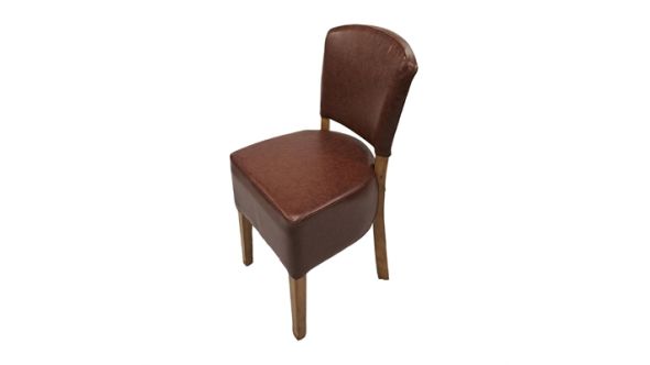 Everyday Hanoi Dining Chairs In Weathered Oak with Bison Vinyl Espresso (2 Pack) HP761