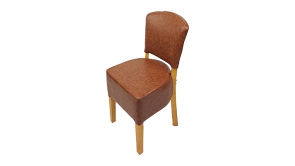 Everyday Hanoi Dining Chairs In Soft Oak with Bison Vinyl Tan (2 Pack) HP767