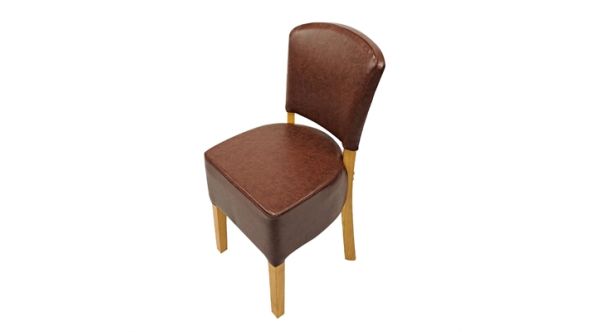 Everyday Hanoi Dining Chairs In Soft Oak with Bison Vinyl Espresso (2 Pack) HP768