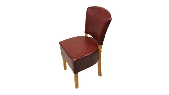 Everyday Hanoi Dining Chairs In Soft Oak with Bison Vinyl Bordeaux (2 Pack) HP770