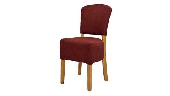Everyday Hanoi Dining Chairs In Soft Oak with Shetland Scarlet Seatpad (2 Pack) HP773
