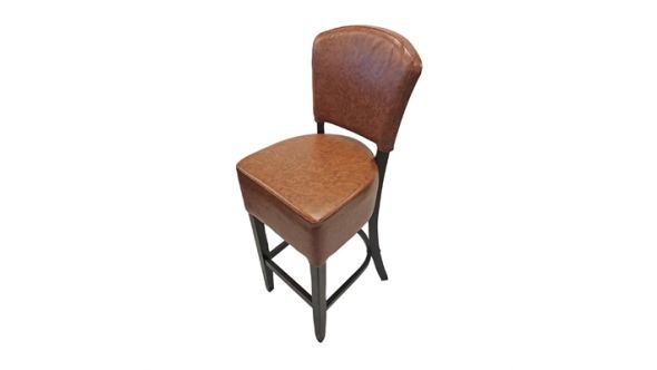 Everyday Hanoi Bar Chair in Dark Walnut with Bison Tan Vinyl HP774
