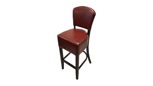 Everyday Hanoi Bar Chair in Dark Walnut with Bison Bordeaux Vinyl HP777