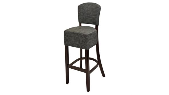 Everyday Hanoi Bar Chair in Dark Walnut with Shetland Smoke Seatpad HP779