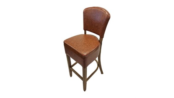 Everyday Hanoi Bar Chair in Weathered Oak with Bison Tan Vinyl HP781