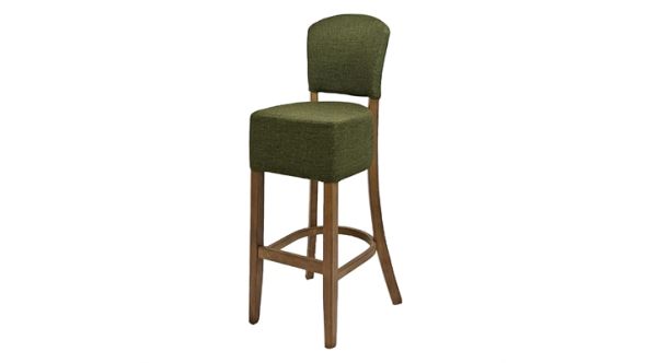 Everyday Hanoi Bar Chair in Weathered Oak with Shetland Forest Seatpad HP785