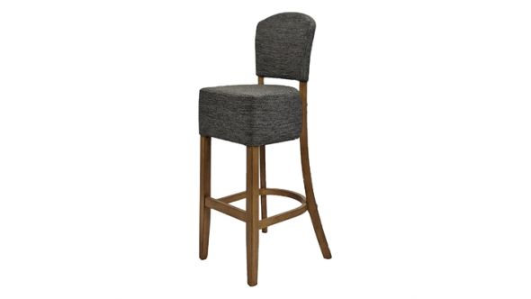 Everyday Hanoi Bar Chair in Weathered Oak with Shetland Smoke Seatpad HP786
