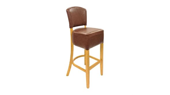 Everyday Hanoi Bar Chair in Soft Oak with Bison Espresso Vinyl HP789