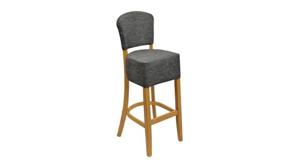 Everyday Hanoi Bar Chairs in Soft Oak with Shetland Smoke Seatpad HP793