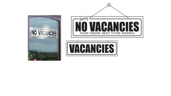 HR002 - Vacancies & No Vacancies Window Hanging Notice
