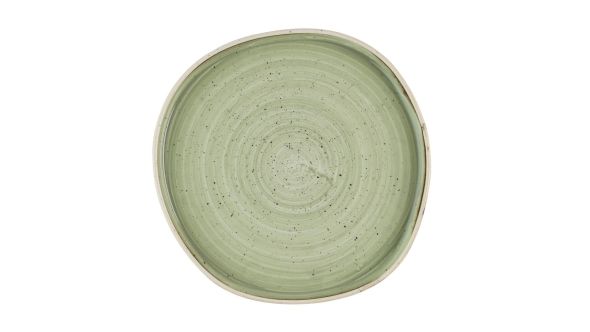Churchill Stonecast Sage Green Organic Walled Plates 257mm (6 Pack) SSASOW261