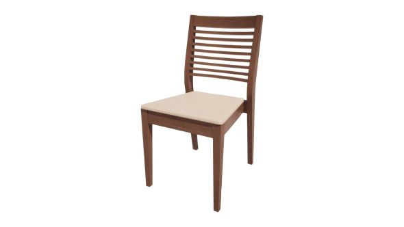 Bolero Bespoke Bolero Bespoke Marty B Stacking Chair in Cream/Walnut HS377