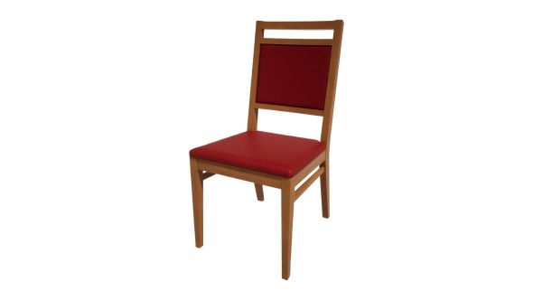 Bolero Bespoke Bolero Bespoke Bia A Side Chair in Red/Oak HS411