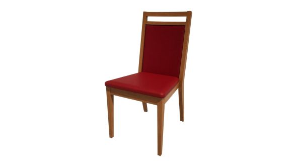 Bolero Bespoke Bolero Bespoke Bia B Stacking Chair in Red/Oak HS436