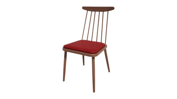Bolero Bespoke Bolero Bespoke Frank Side Chair Red/Walnut HS462