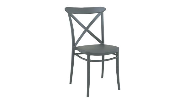 Everyday Cross Side Chairs Dark Grey (2 Pack) HS601