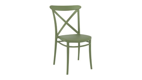 Everyday Cross Side Chairs Olive Green (2 Pack) HS602