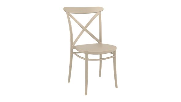 Everyday Cross Side Chairs Taupe (2 Pack) HS603