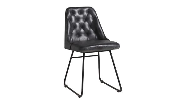 Everyday Harland Side Chairs Leather Vintage Black (2 Pack) HS733
