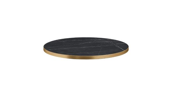 Everyday Omega Round Laminate Table Top Black Marble 700mm HS755
