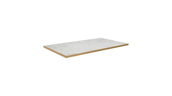 Everyday Omega Rectangular Laminate Table Top White Carrara Marble 1200x700mm HS759