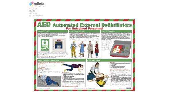 AED first aider guidance poster - HSP33