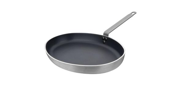 Vogue Aluminium Non-stick Teflon Platinum Plus Oval Frying Pan 40cm