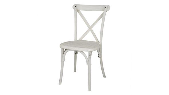 Bolero Bolero Manhattan Cross-Back Resin Chairs Limewash (4 Pack) HW280