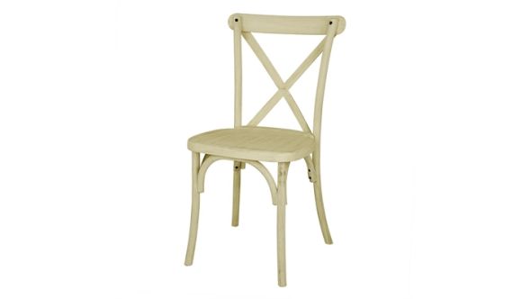 Bolero Bolero Manhattan Cross-Back Resin Chairs Natural (4 Pack) HW282