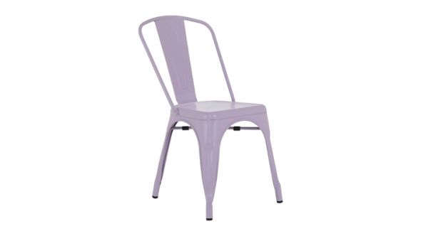 Bolero Bolero Bistro Metal Chairs Lilac Pop (4 Pack) HW293