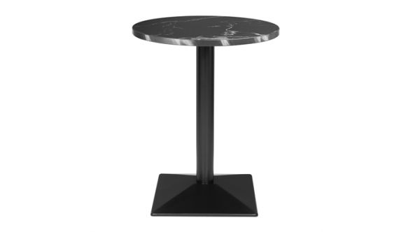 Bolero Bolero Complete Table Round Black Stone Effect 600mm HW854