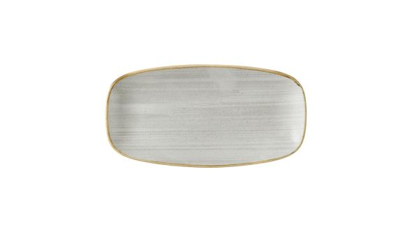 Churchill Stonecast Raw Grey Chefs Oblong Plates 280 x 152mm (12 Pack) SRGYXO111