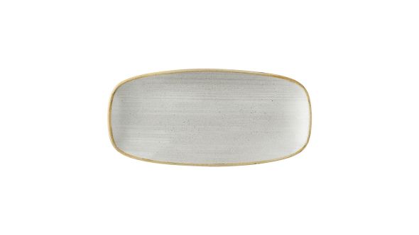 Churchill Stonecast Raw Grey Chefs Oblong Plates 270 x 127mm (12 Pack) SRGYXO101