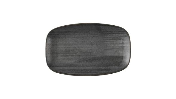 Churchill Stonecast Raw Black Oblong Chefs Plates 180 x 101mm (12 Pack) SRBLXO7 1