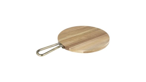 Olympia Round Paddle Board Acacia Wood Metal Handle 458x305mm CB411231AC