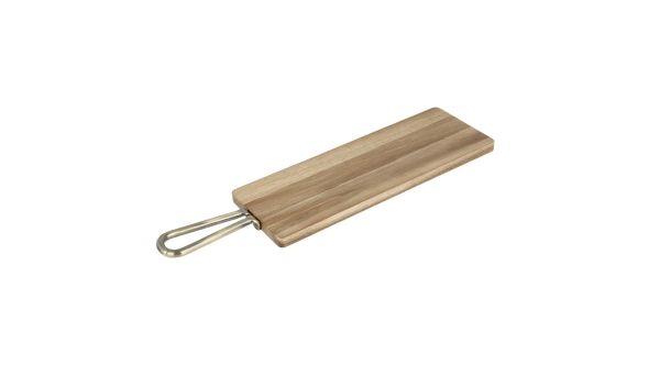 Olympia Rectangular Paddle Board Acacia Wood Metal Handle 575x152mm CB411455AC