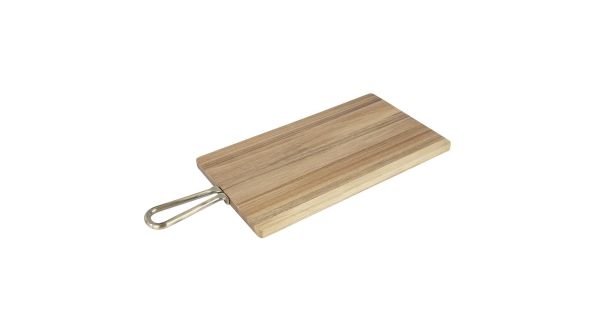 Olympia Rectangular Paddle Board Acacia Wood Metal Handles 615x260x20mm CB411459AC