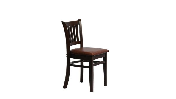 Everyday Manhattan Dining Chairs in Dark Walnut with Bison Espresso Seat (2 Pack) HX800