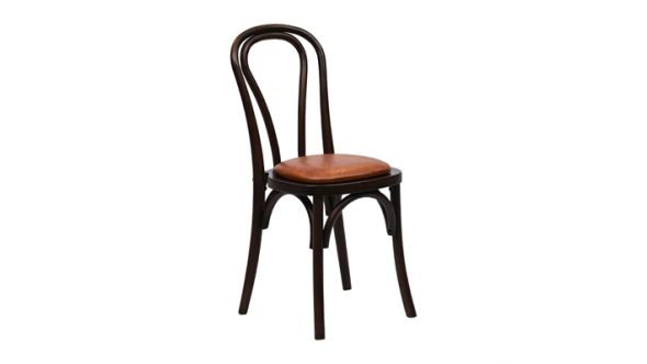 Everyday Hoop Back Dining Chairs in Dark Walnut with Bison Tan Seat (2 Pack) HX822
