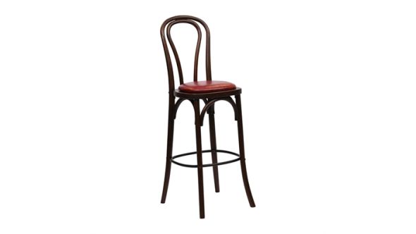 Everyday Hoop Back Bar Chair in Dark Walnut with Bison Bordeaux Seat HX837