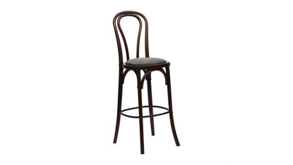 Everyday Hoop Back Bar Chair in Dark Walnut with Shetland Smoke Seat HX839